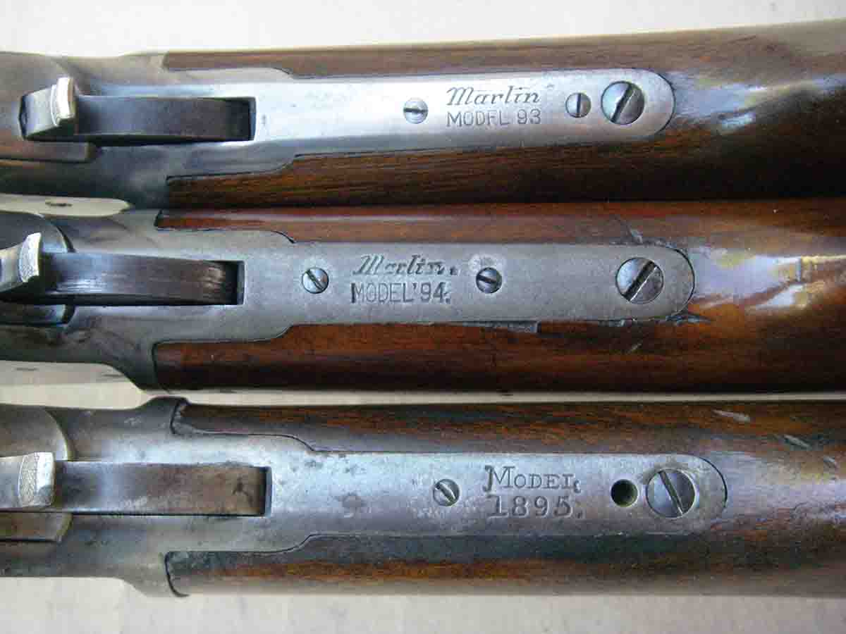 Marlin Models include a (top to bottom) 1893/93, 1894/94 and an 1895.